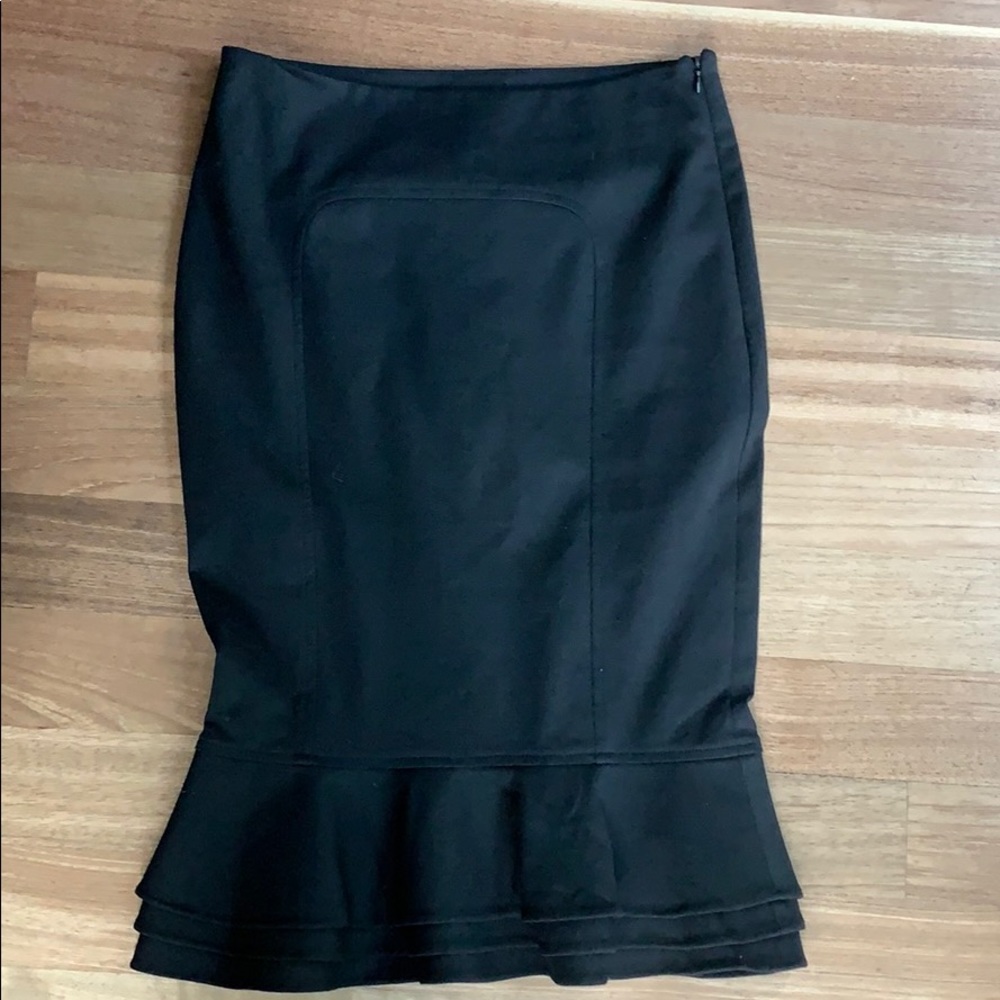 Zara Woman Black High Waist Trumpet Skirt